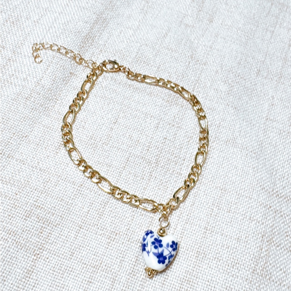 Boho heart anklet N525 - Picture 2 of 4